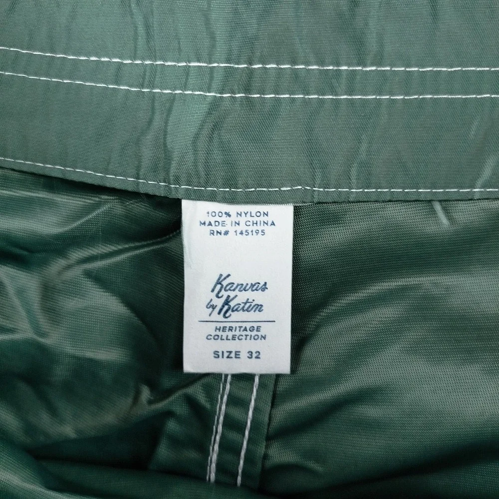 Kanvas by Katin Heritage Collection Green Gold Board Shorts Mens 32 Surf Trunks